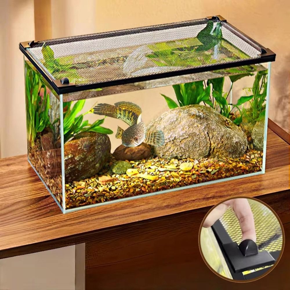 Aquarium Fish Net - Tampa Magnética Resistente para Aquário, Instalação