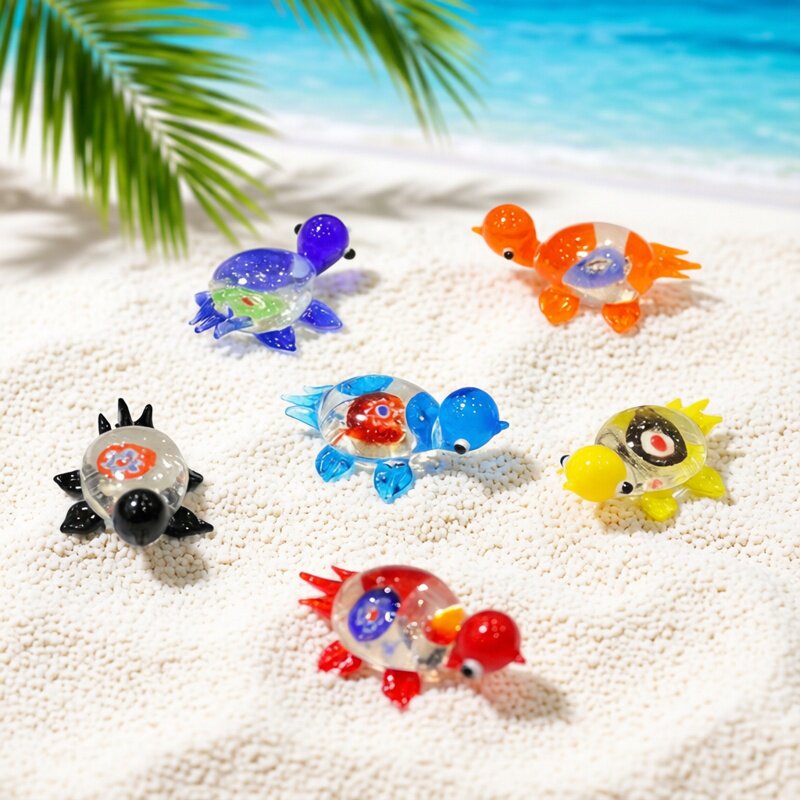 Aquarium Fish Japan - Artesanal Tartaruga de Vidro Miniatura Estátua