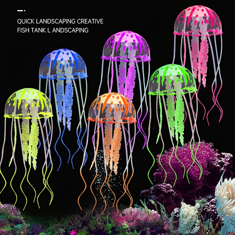 Aquarium Fish Discus - Artificial nadar efeito brilhante medusa decoração